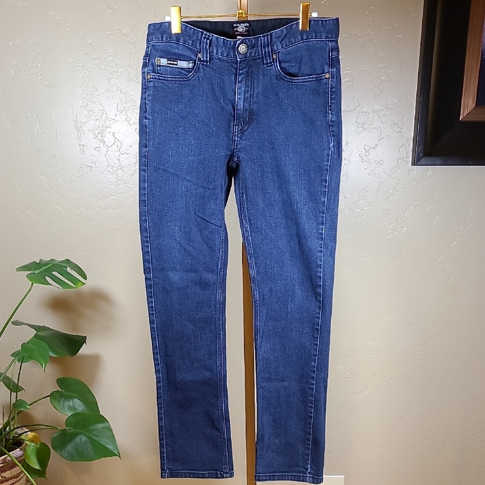 Metal‎ Mulisha Vintage Dark Blue Slim Jeans Size 32 Y2K